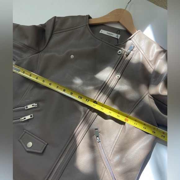 MANGO NWOT Biker Leather Jacket -L - Picture 5 of 15